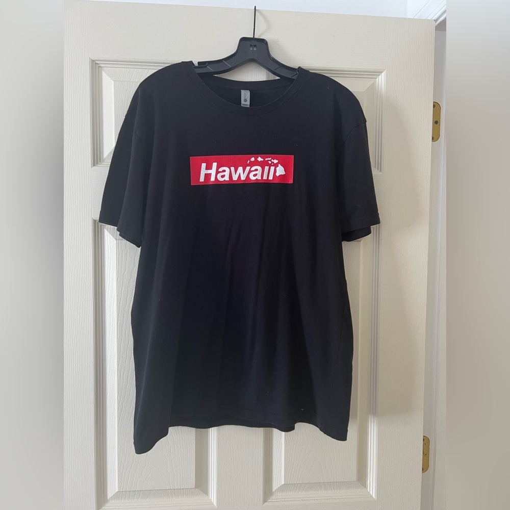 Next Level Apparel Black T-Shirt with Red Hawaii Graphic